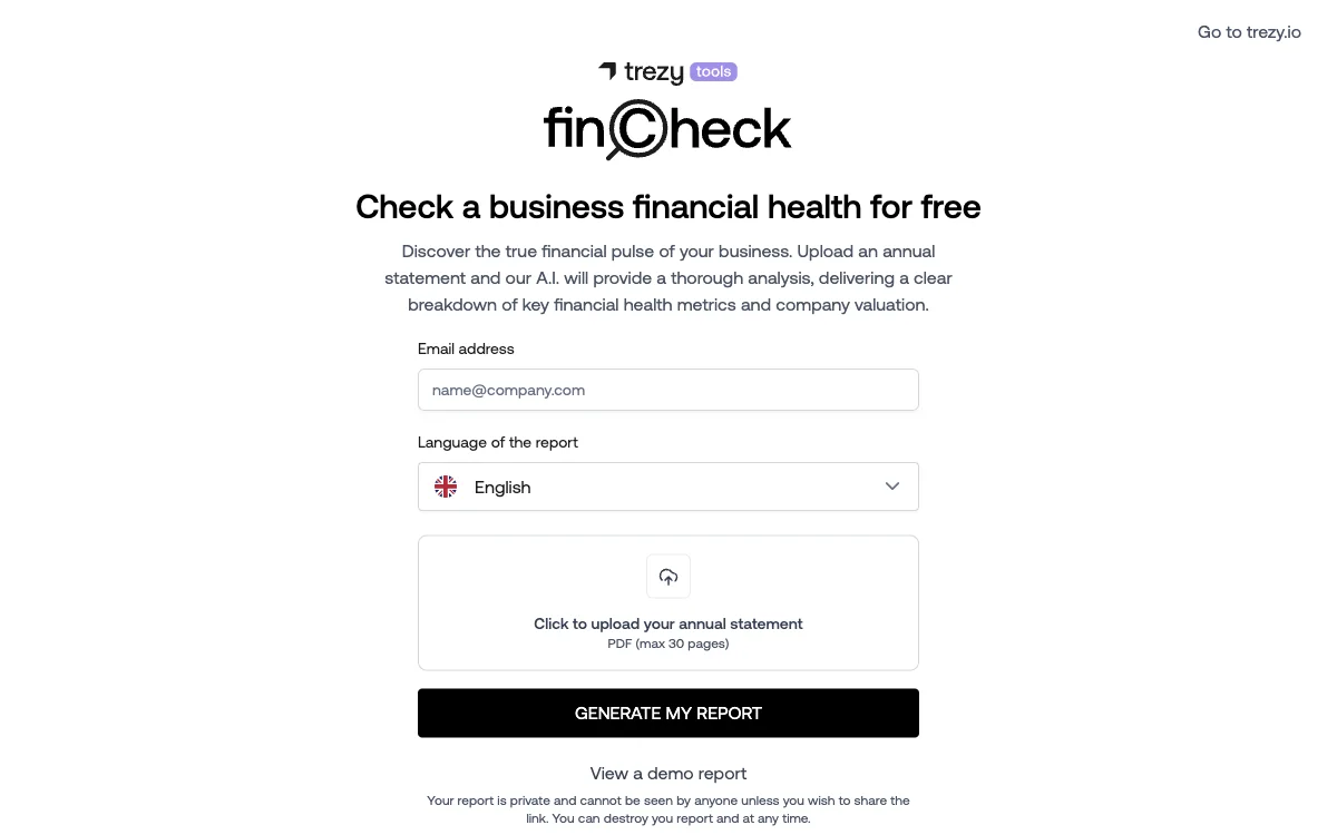 FinCheck by Trezy：免费洞察企业财务健康状况