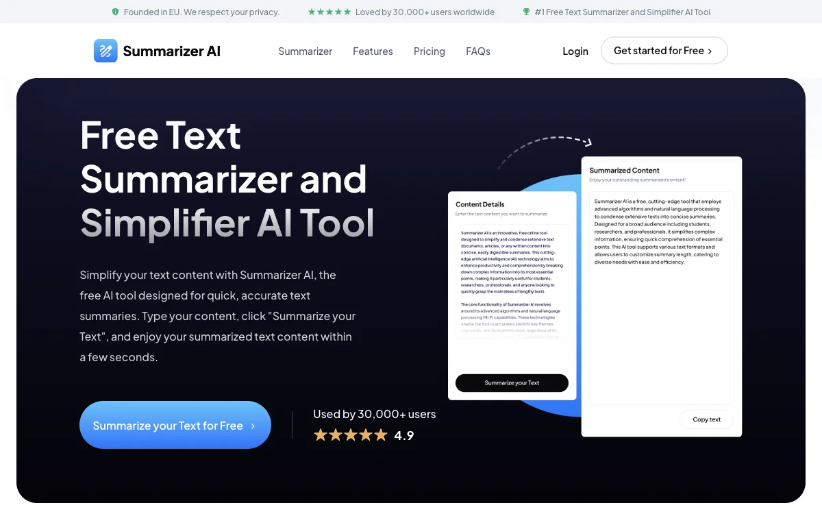 Summarizer AI: أفضل أداة تلخيص وتبسيط النصوص مجانية