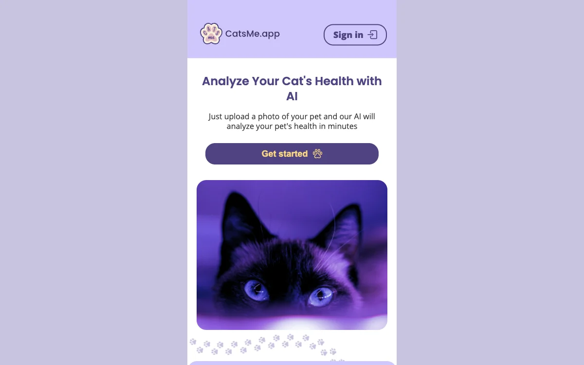 CatsMe.app - Dịch vụ phân tích sức khỏe mèo bằng AI | Ứng dụng chăm sóc thú cưng và phát hiện đau