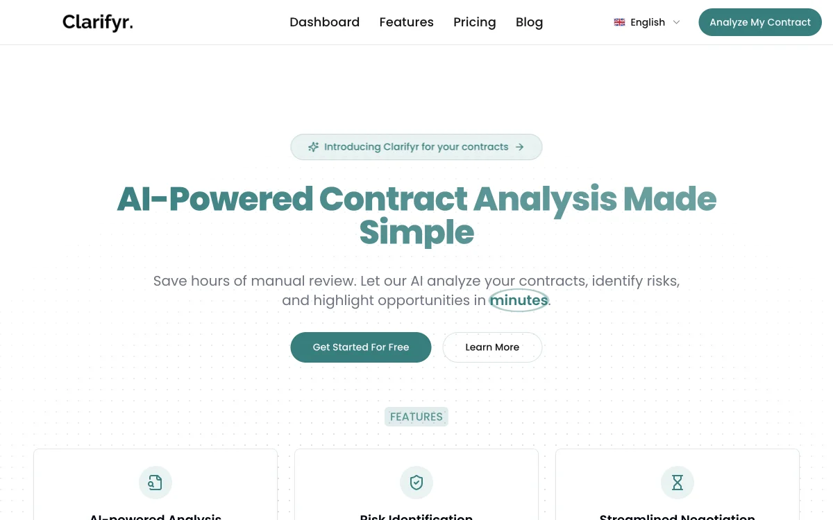 Clarifyr: Revolutionizing Contract Analysis with AI