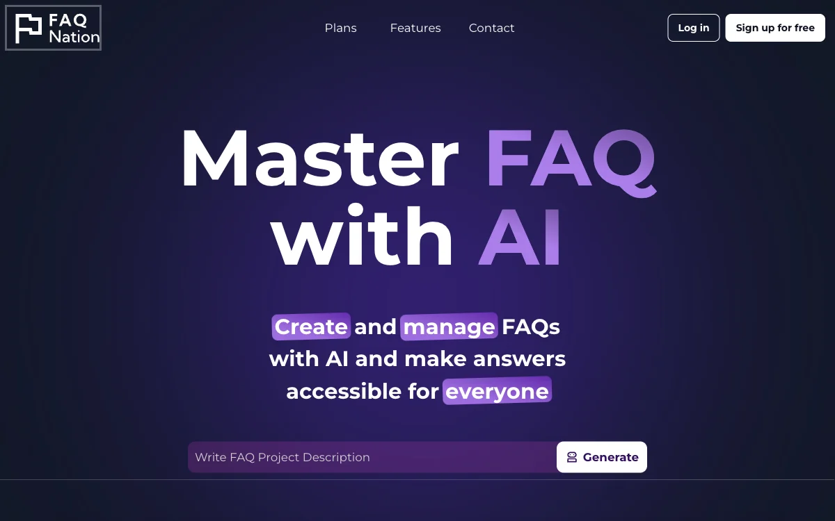 FAQ Nation：智能助力高效FAQ管理