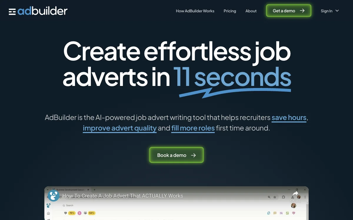 AdBuilder | 利用AI帮助招聘人员在几秒钟内撰写职位广告