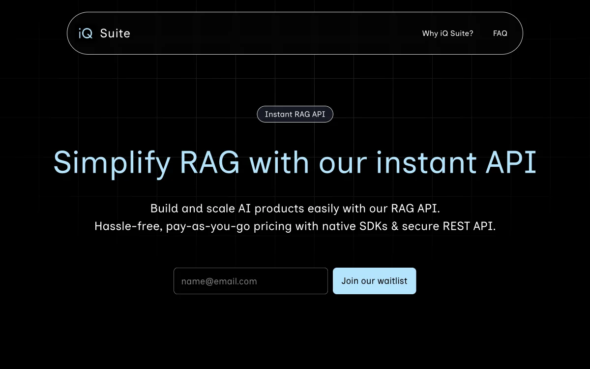 iQ Suite - Instant RAG API สำหรับสร้างและขยายผลิตภัณฑ์ AI ได้อย่างง่ายดาย