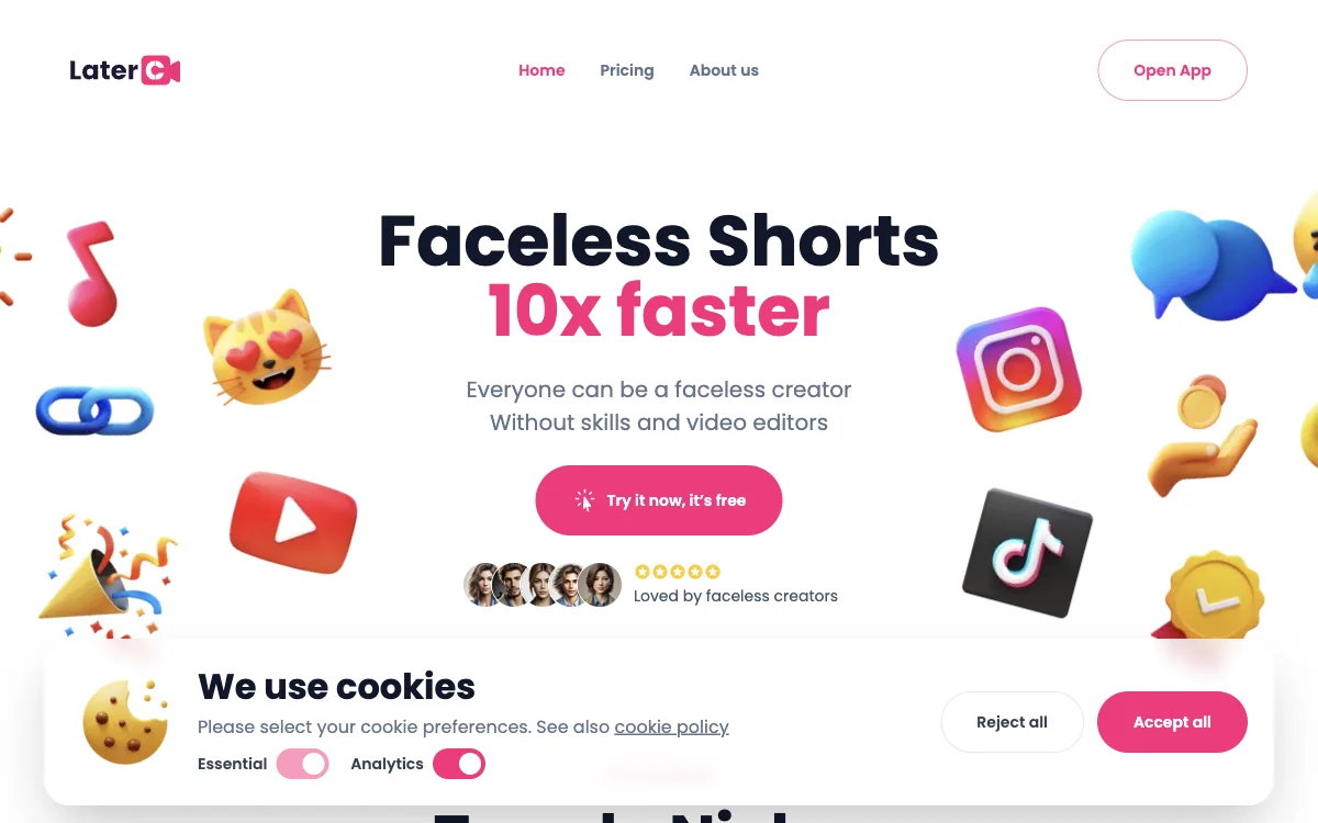 Latercut: AI-Powered Faceless Shorts Creation for Everyone