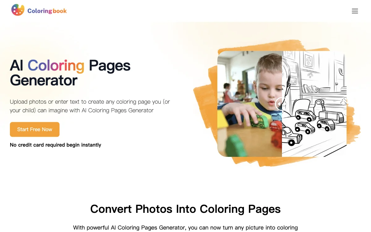 Free AI Coloring Pages Generator - Transform Photos & Text into Coloring Pages