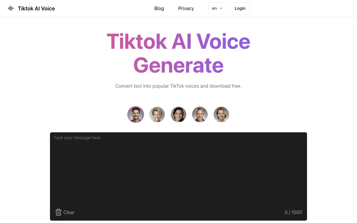 Tiktok AI Voice | Gere Vozes Populares do TikTok com IA