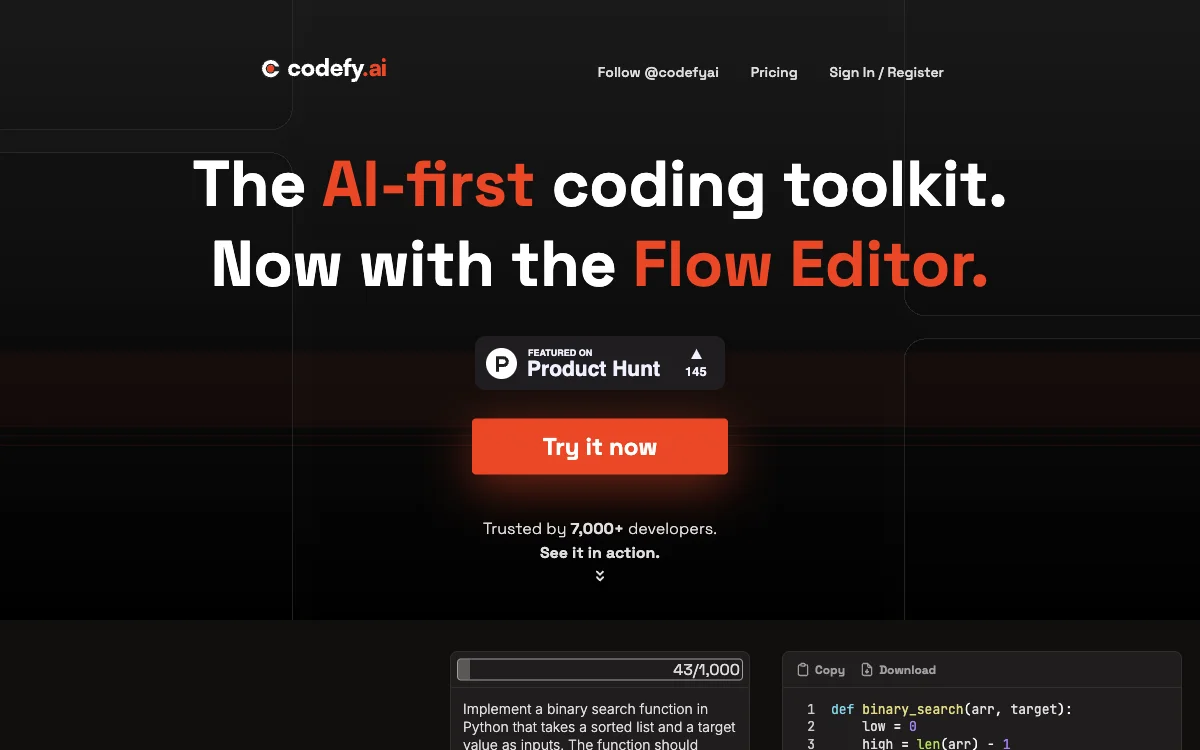 codefy.ai：AI驱动的高效编码工具包