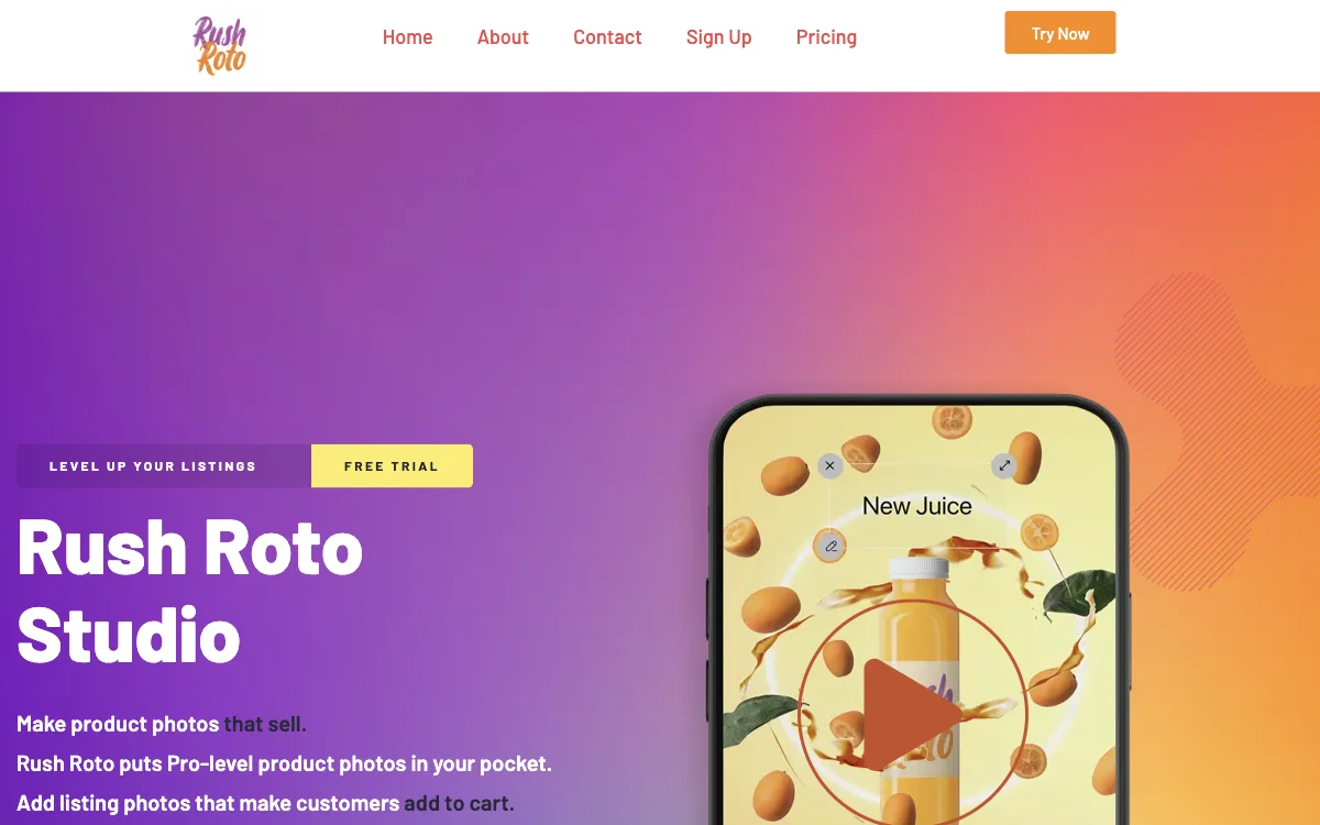 RushRoto Studio: Instant AI-Powered Product Photos for Boosting Sales