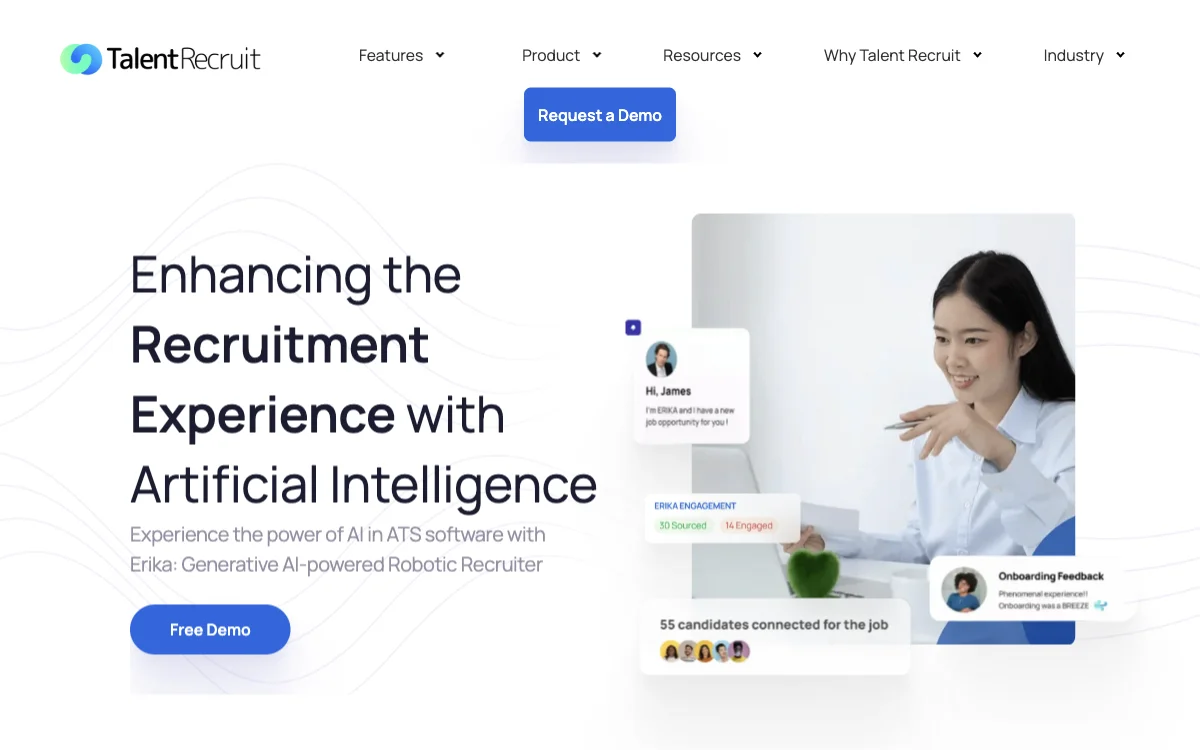 TalentRecruit - 人工智能驱动的招聘跟踪系统（ATS）软件