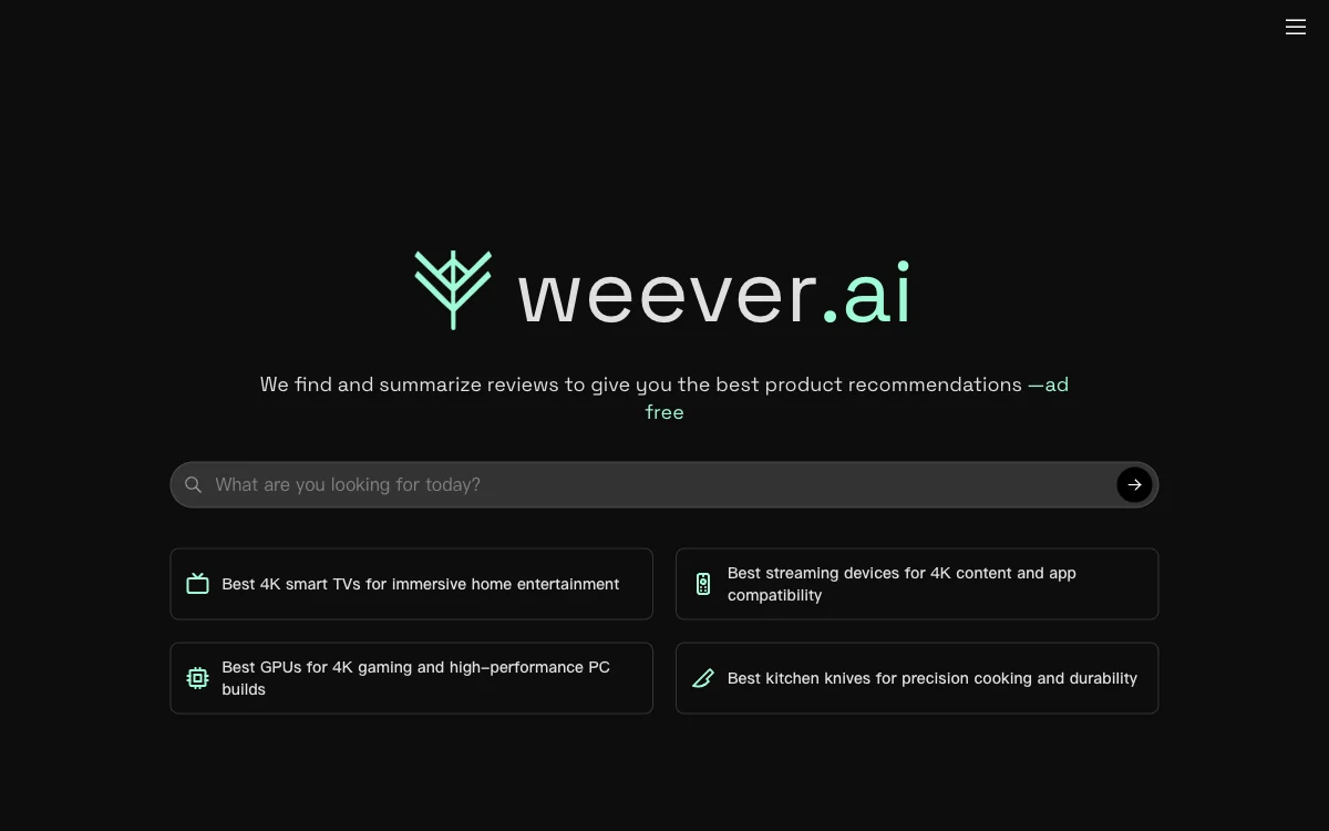 weever.ai: الحصول على أفضل توصيات المنتجات بسهولة باستخدام الذكاء الاصطناعي