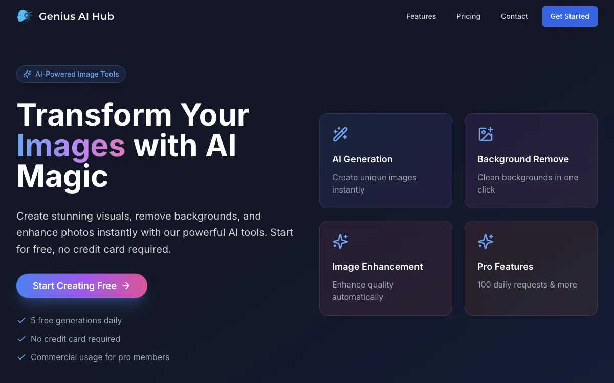 Genius AI Hub: Transform Images with AI Magic