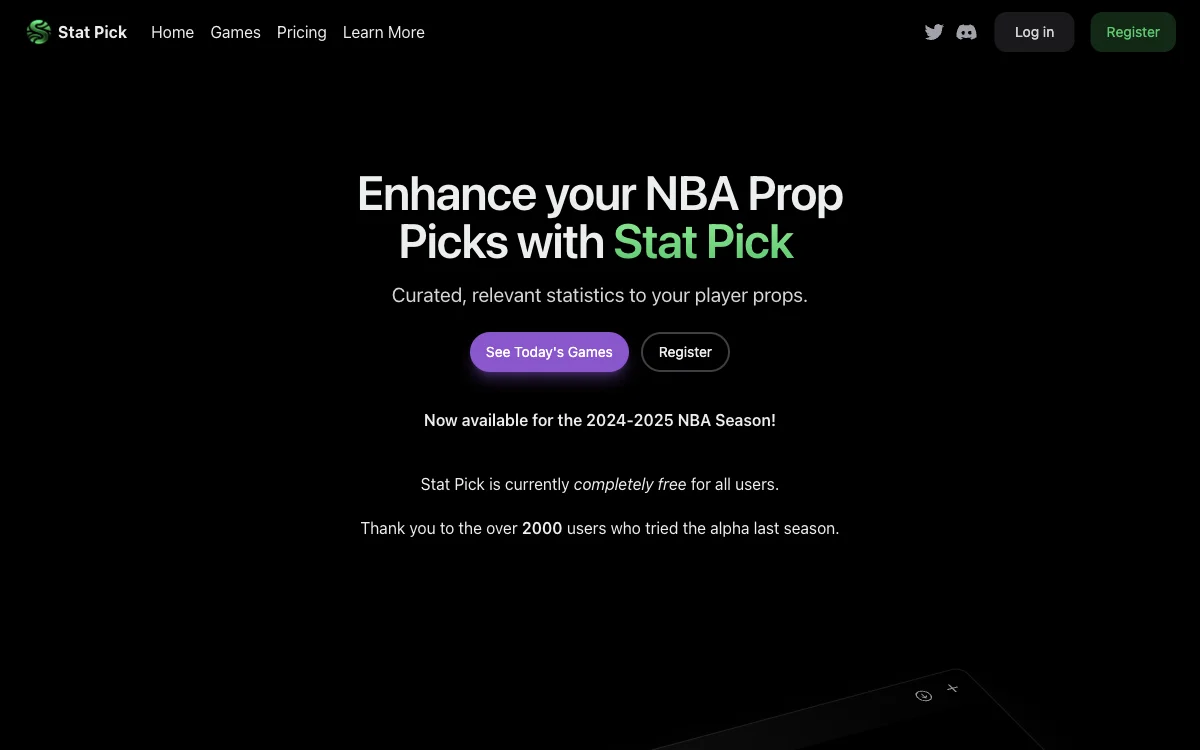 Stat Pick - Enhancing NBA Prop Picks with Curated Stats