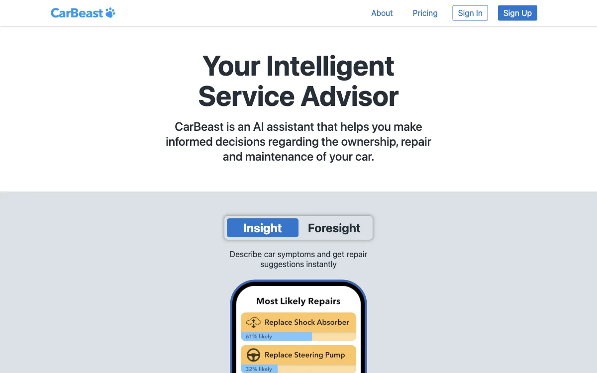 CarBeast: Ihr Intelligenter Service-Berater