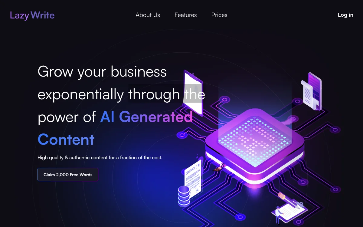 LazyWrite: AI-Powered Content Generator for Affordable and High-Quality Content