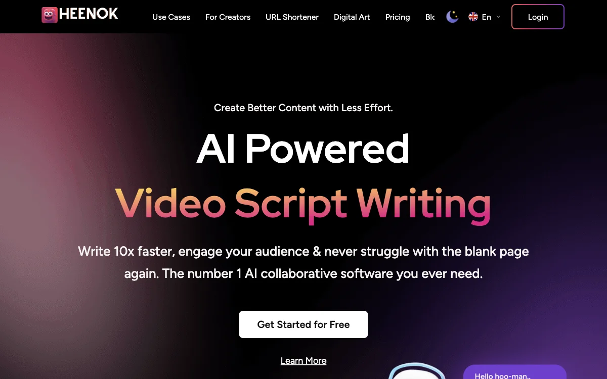 Heenok | Best AI Writer Copywriting ChatGPT Alternative Image Generation Tool