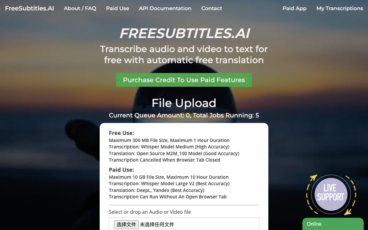 FreeSubtitles.AI：免费轻松将音视频转录为文本，便捷高效！