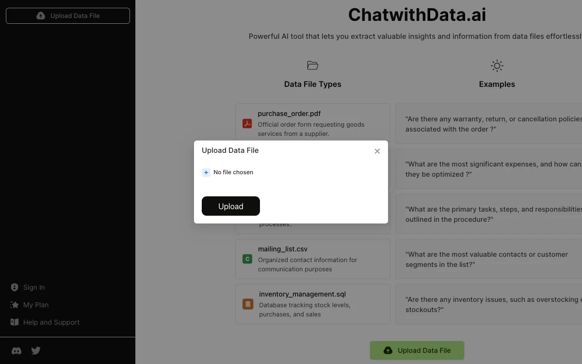 ChatwithData.ai: Effortlessly Extract Valuable Insights from Data Files