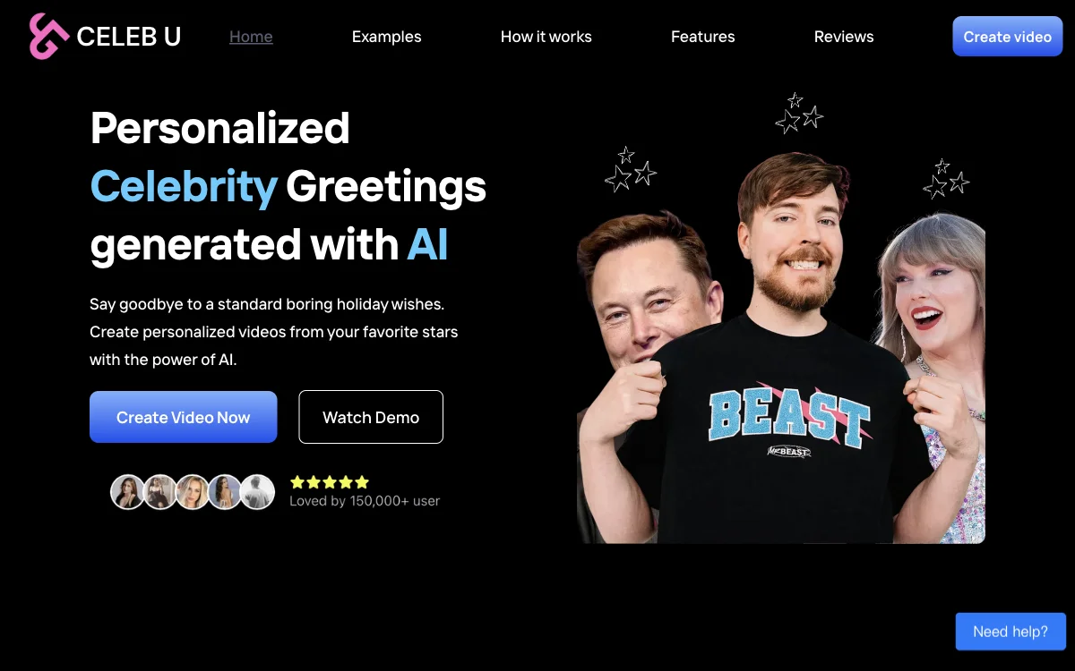 CelebU: Tạo Video Cá nhân hóa với AI - Gửi Lời Chúc Độc Đáo từ Các Ngôi Sao