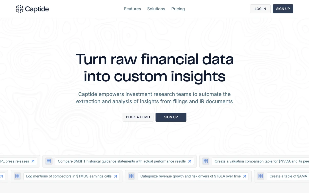 Captide: Unleashing Insights from Financial Data