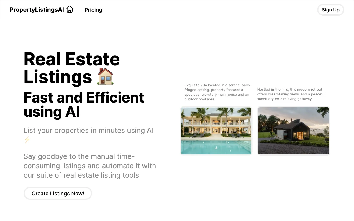 PropertyListingsAI: Simplify Real Estate Listings with AI