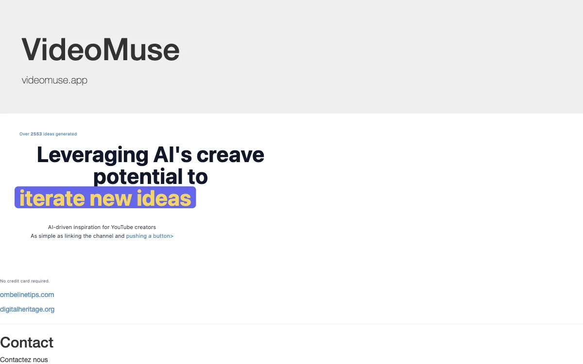 Unlock Creative Potential with VideoMuse: AI-Powered YouTube Idea Generator