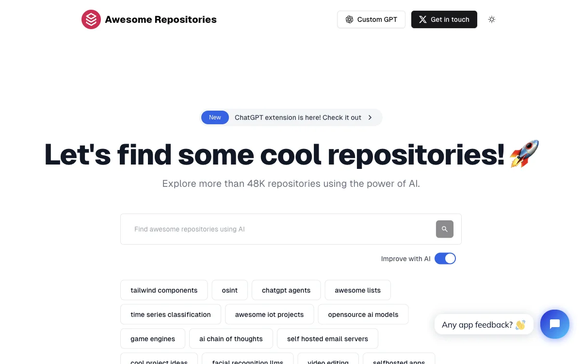 Awesome Repositories: Discover Cool Repositories with AI