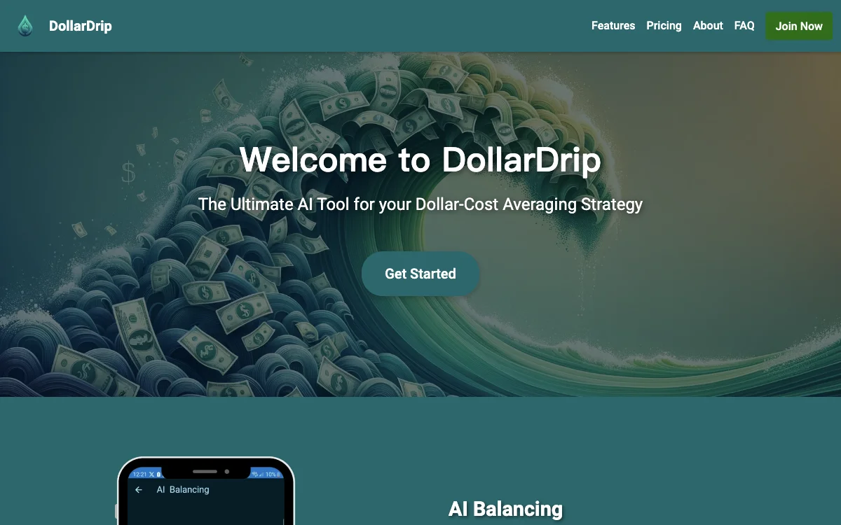 DollarDrip - Simplifying AI-Powered Investing with Smart Dollar-Cost Averaging