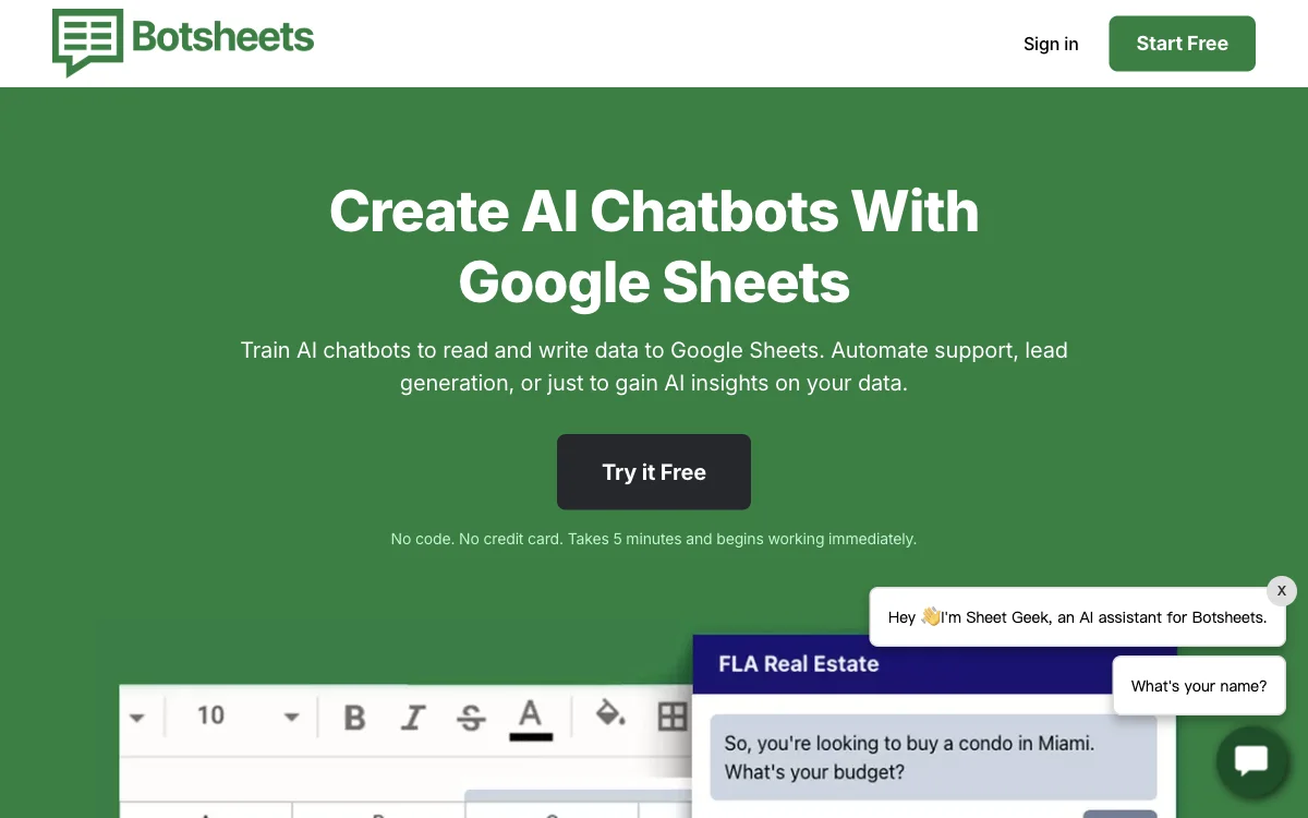 Botsheets：用 Google Sheets 创造 AI 聊天机器人