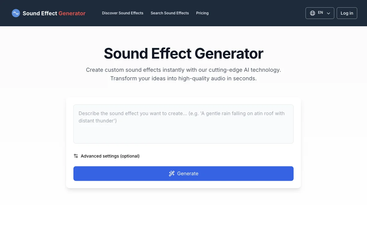 Sound Effect Generator: Создайте Кастомные Звуковые Эффекты с AI-технологией