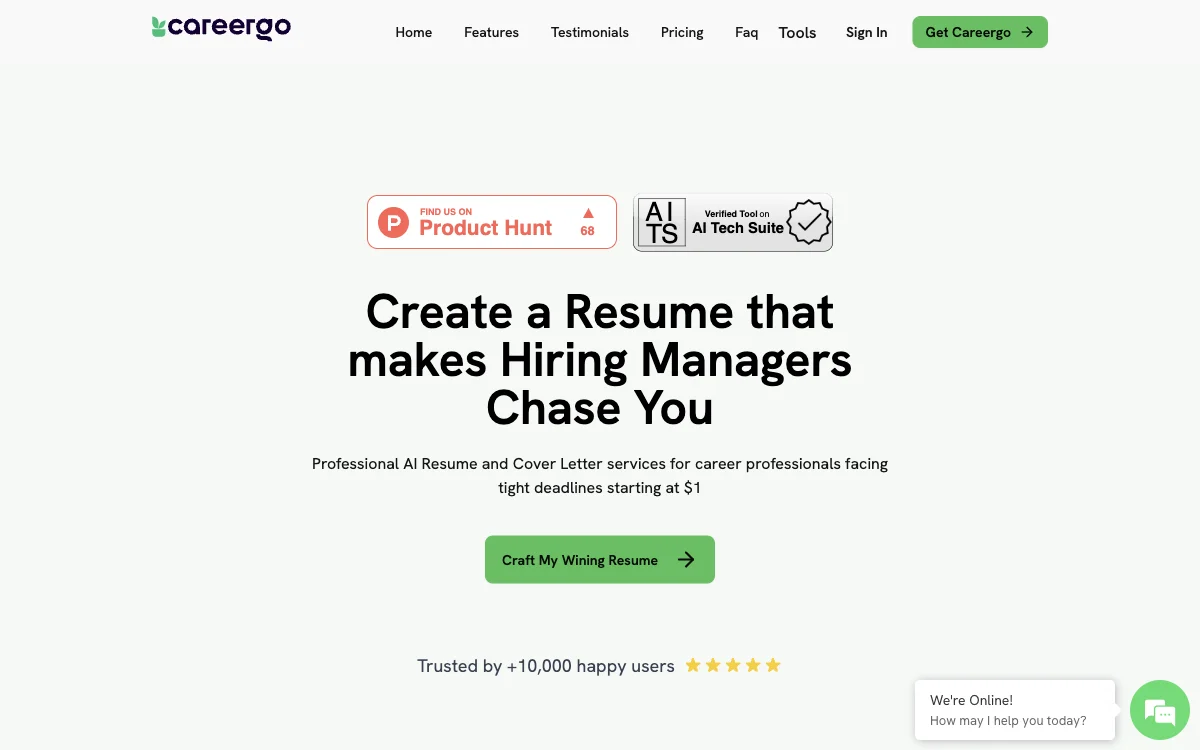 Careergo：AI驱动的简历和求职信服务，让招聘经理追逐你