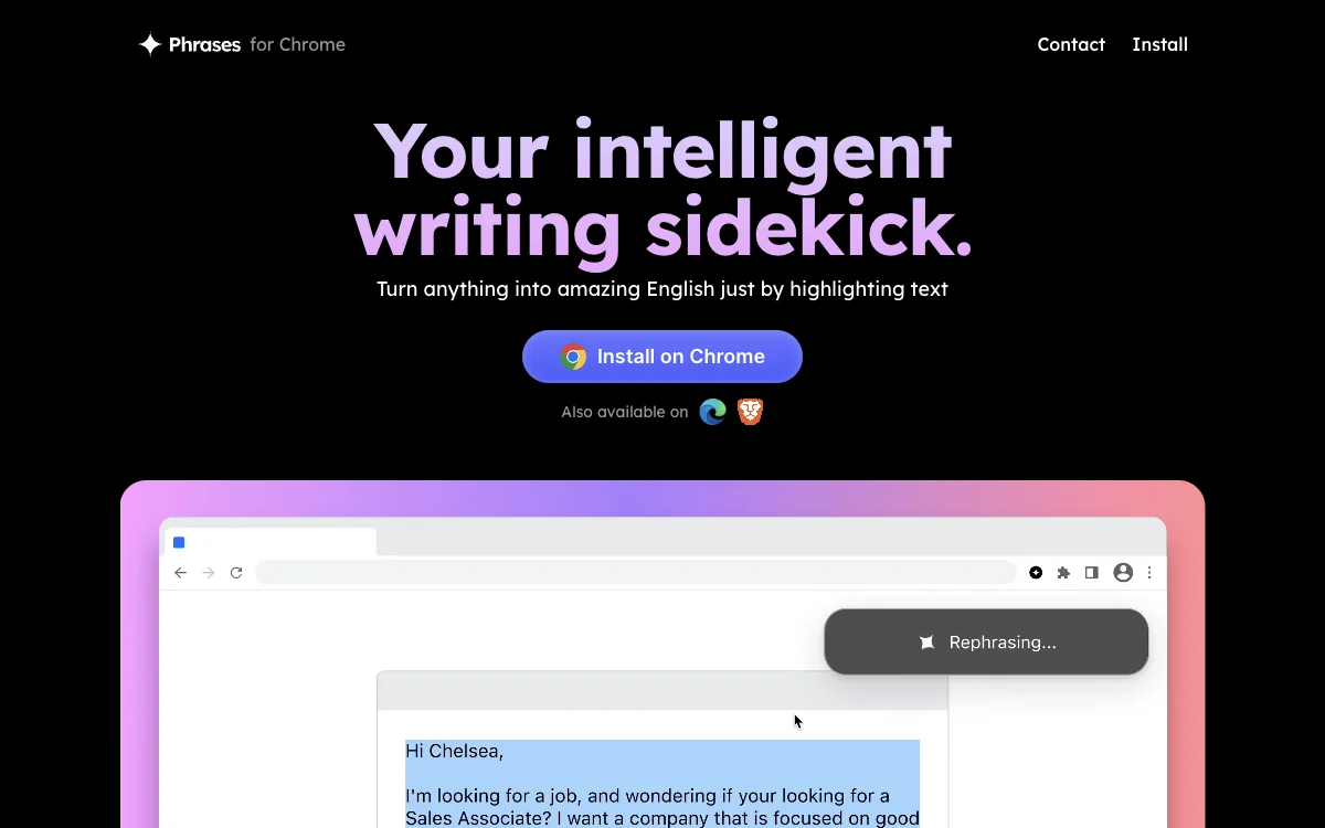 Phrases - Your Intelligent Writing Sidekick for Enhanced English