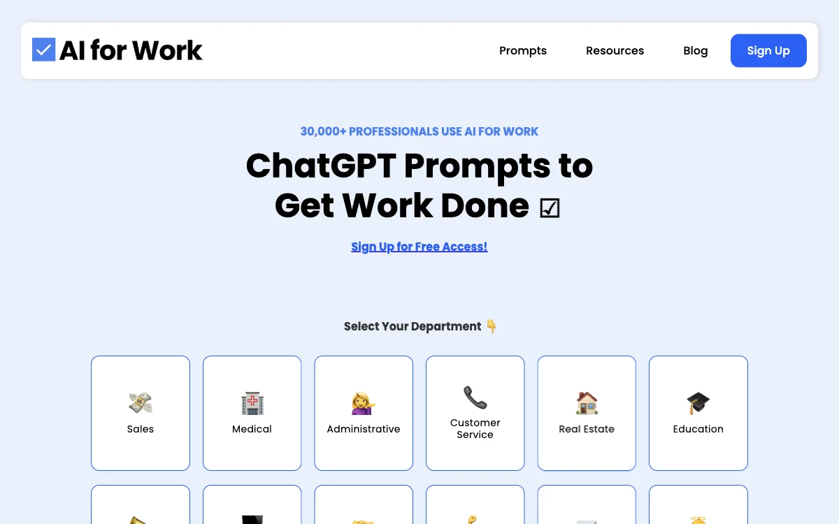 AI for Work | 2000+ Advanced ChatGPT Prompts for Professionals 🤖