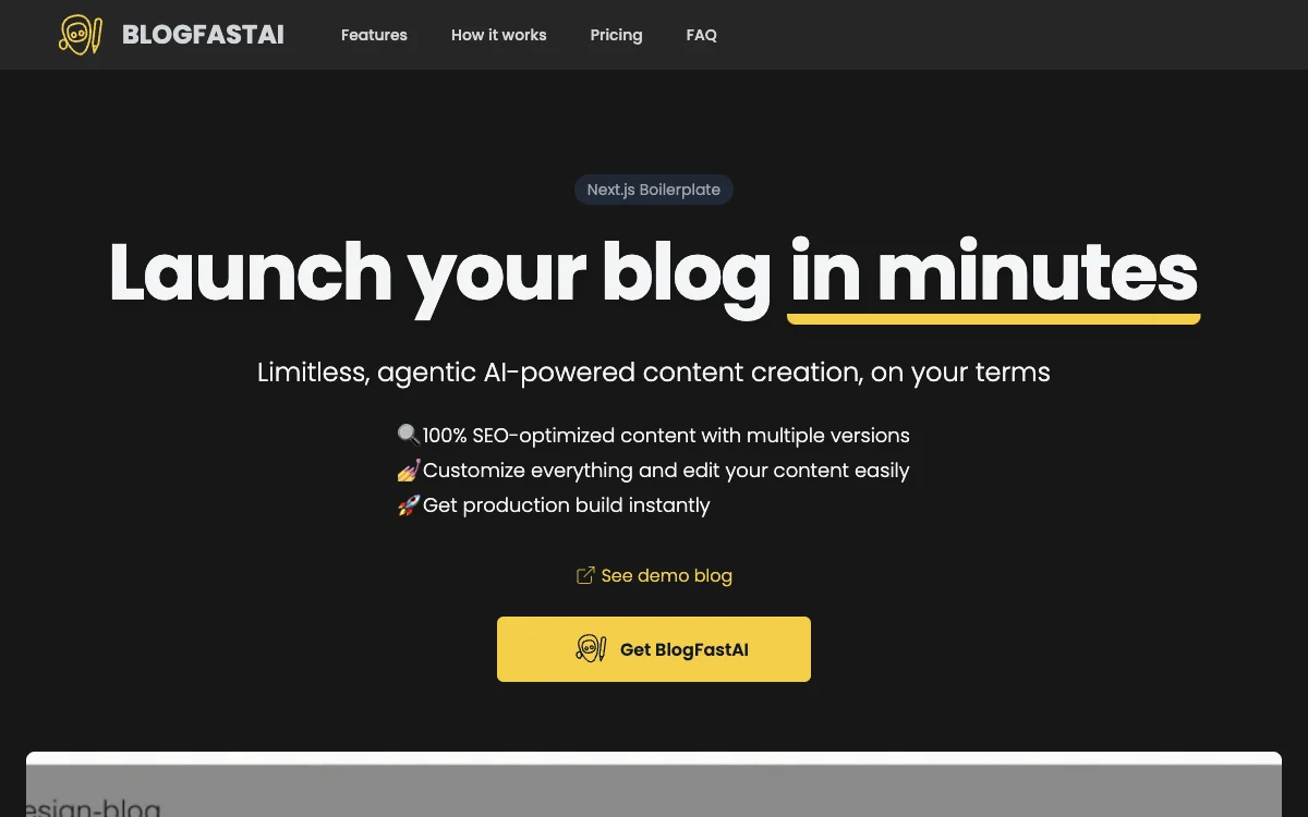 BlogFastAI: أفضل أداة SEO powered by AI للمدونة