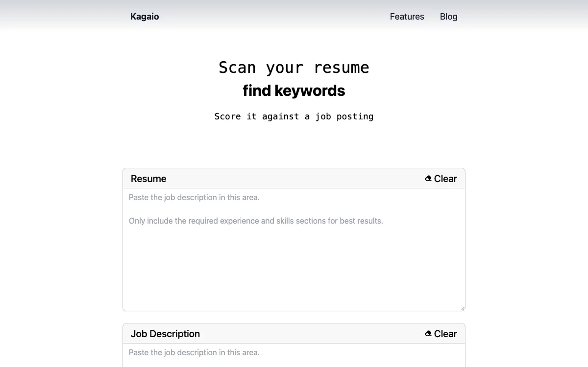 Kagaio - AI驱动的简历优化工具