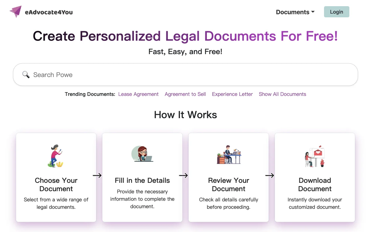 eAdvocate4You: Create Free, Personalized Legal Documents with AI Assistance