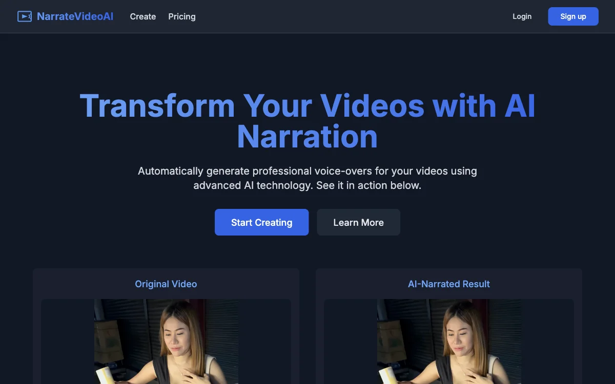 NarrateVideoAI - Transform Videos with Professional AI Narration