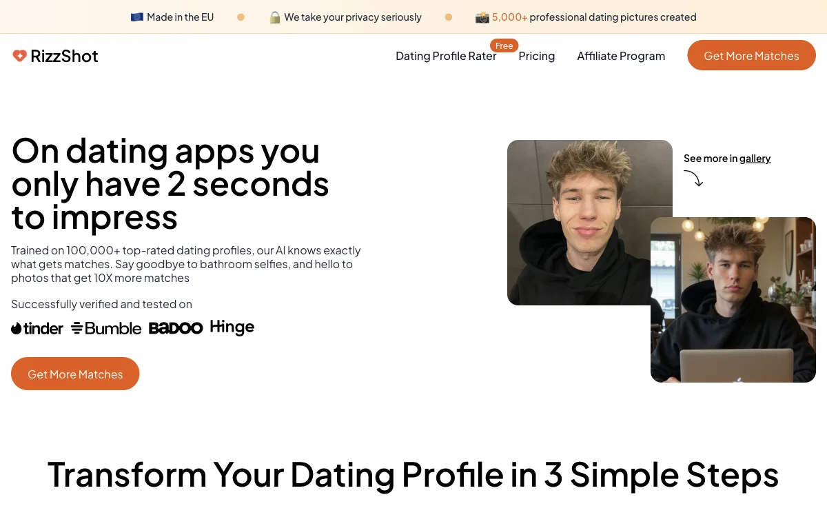 RizzShot - Boost Your Dating Matches with AI-Powered Photos