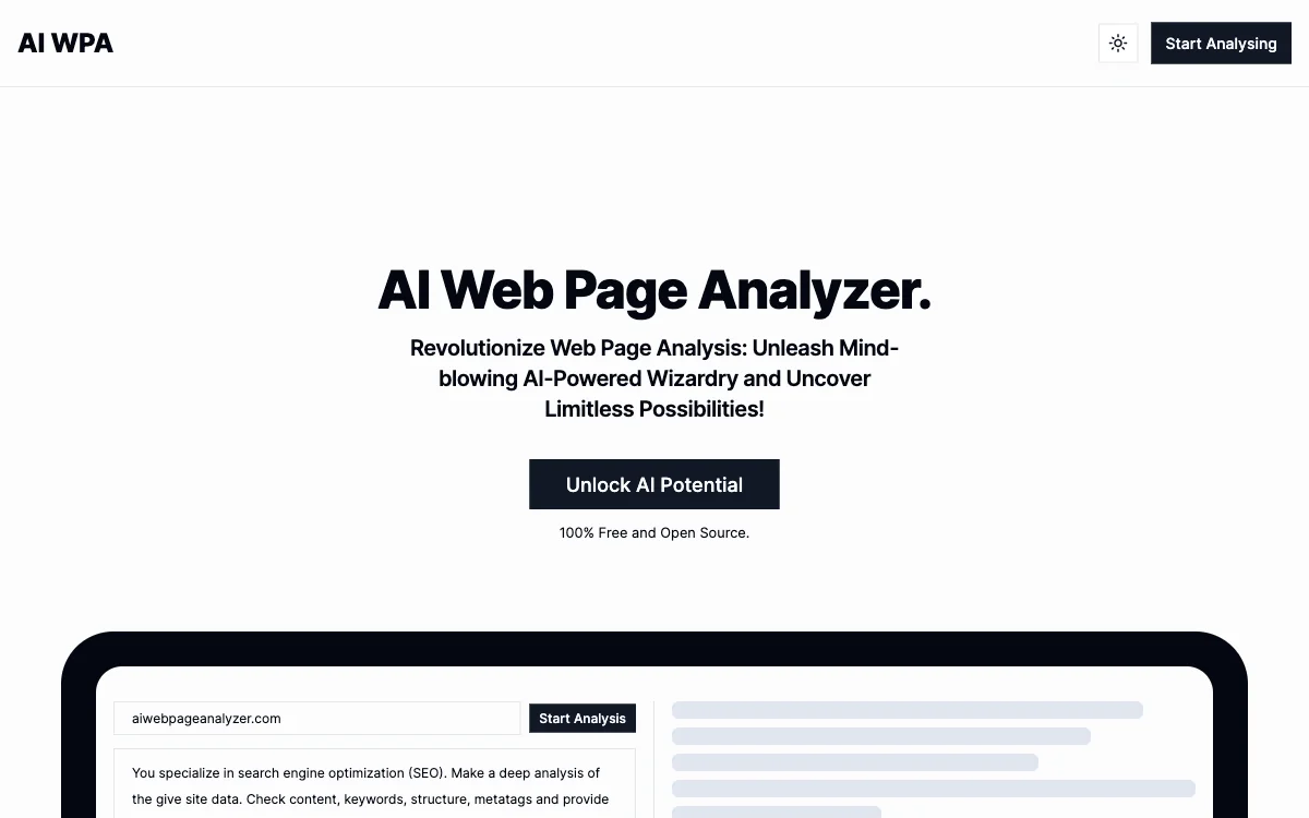 AI Web Page Analyzer：免费开源，助力提升网站SEO