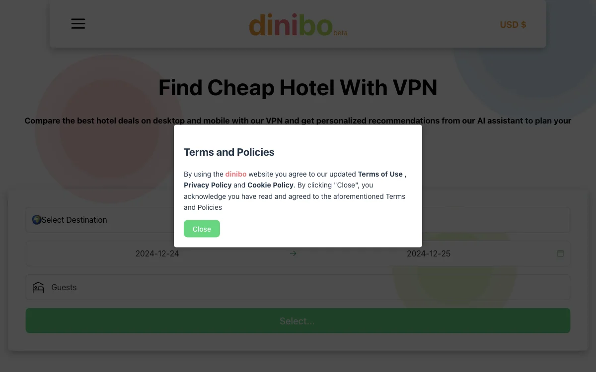 dinibo - Unlock Affordable Hotel Deals with VPN