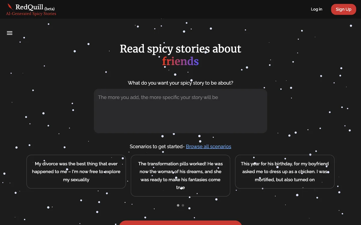 RedQuill - Free AI Spicy Stories Generator | Personalized Storytelling