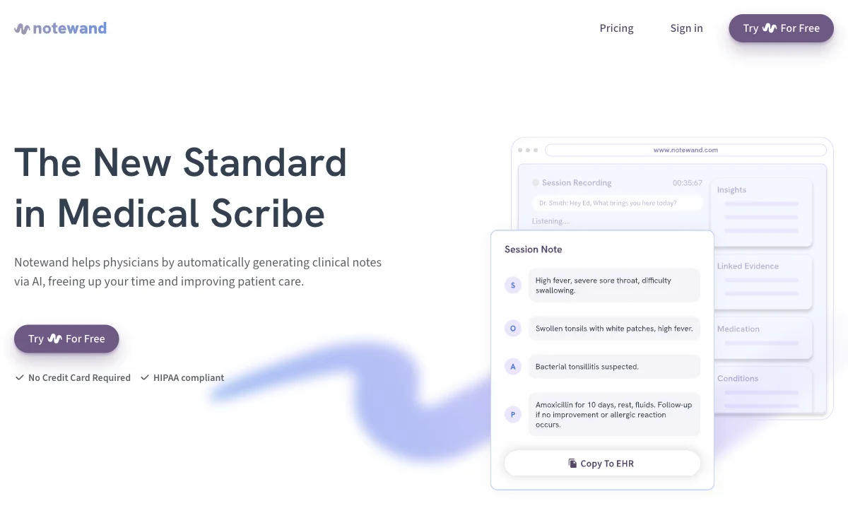 Notewand: AI-Powered Medical Scribe for Enhanced Patient Care