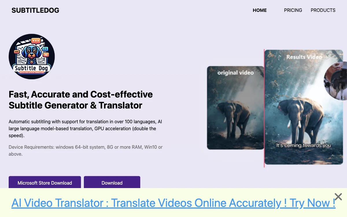 AI Subtitle Generator - SubtitleDog: 100+ Languages Support