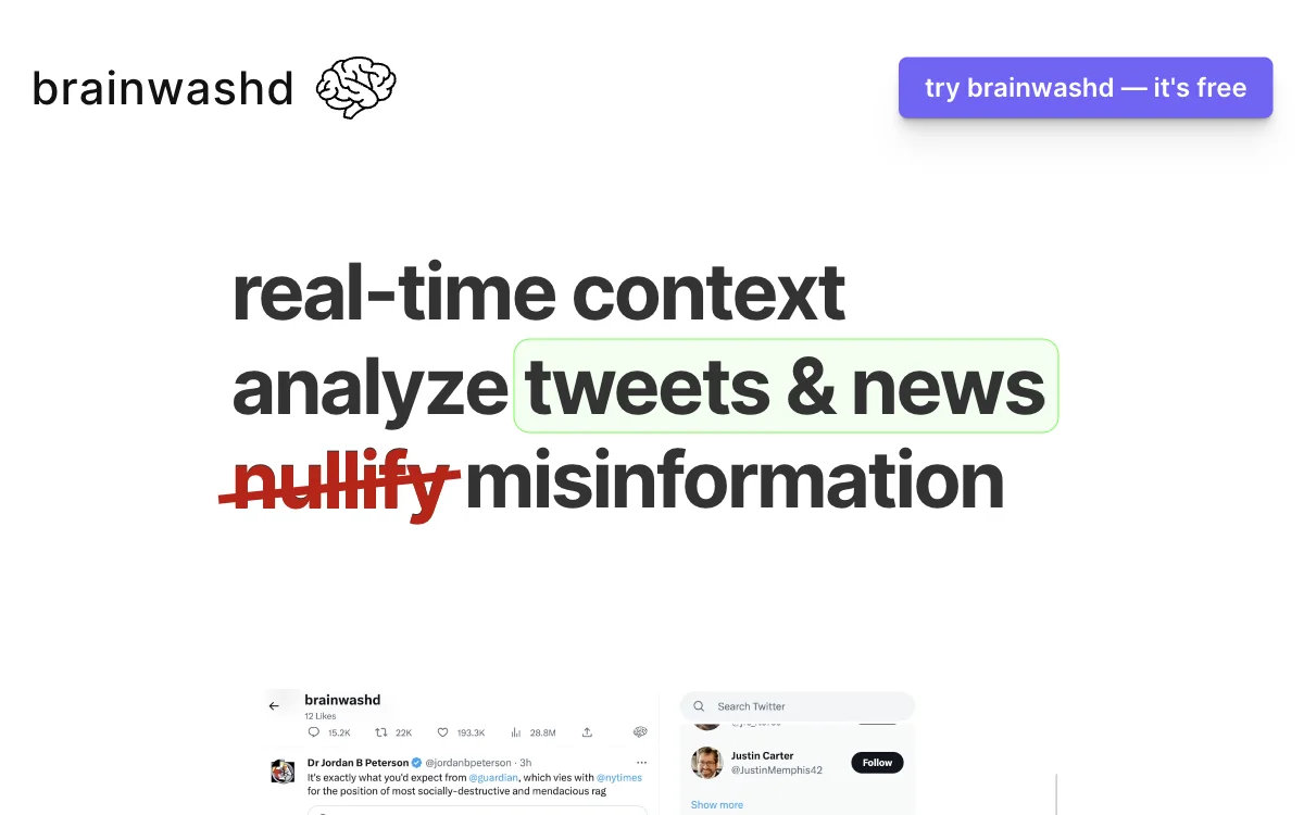 brainwashd: AI-Powered Tool to Analyze and Combat Misinformation