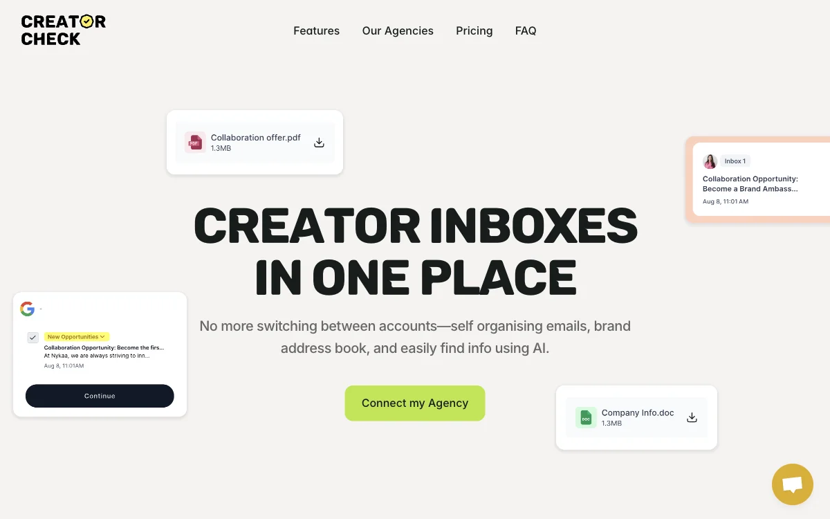 Creator Check: AI-Powered Email Management for Influencer Agencies