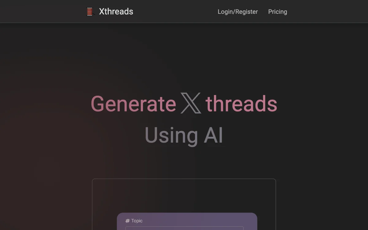 Xthreads: Tạo chủ đề Twitter (X) bằng AI