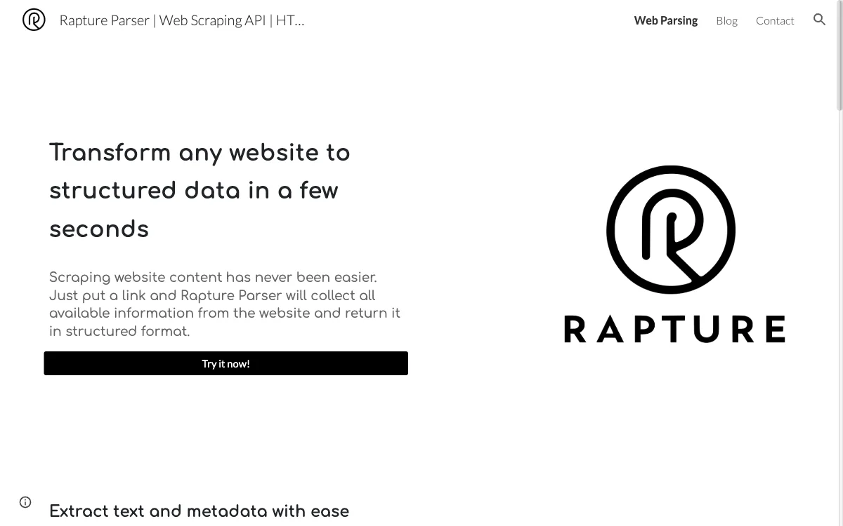 Rapture Parser: The AI-Powered Web Scraping Tool for Effortless Data Extraction