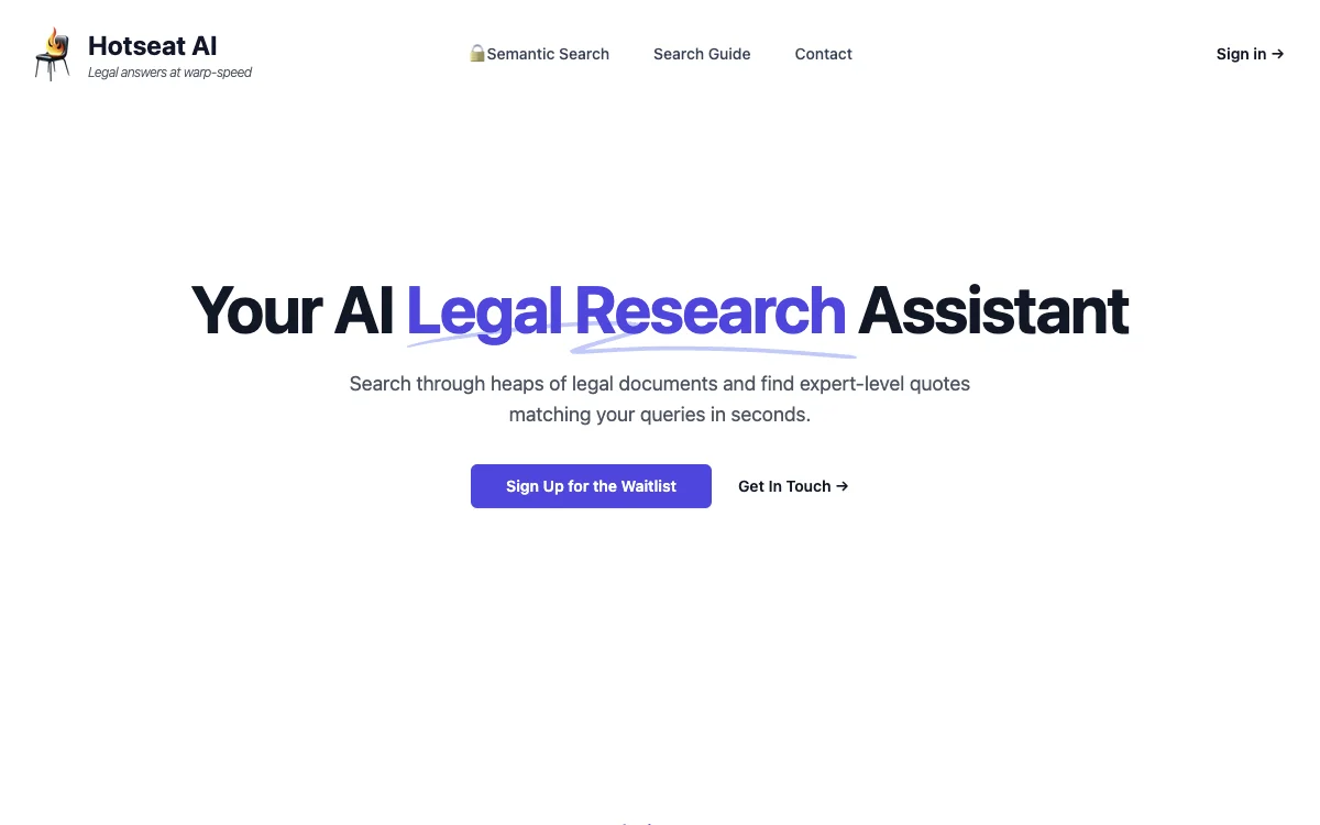 Hotseat AI: Speedy Legal Research with Intelligent Search