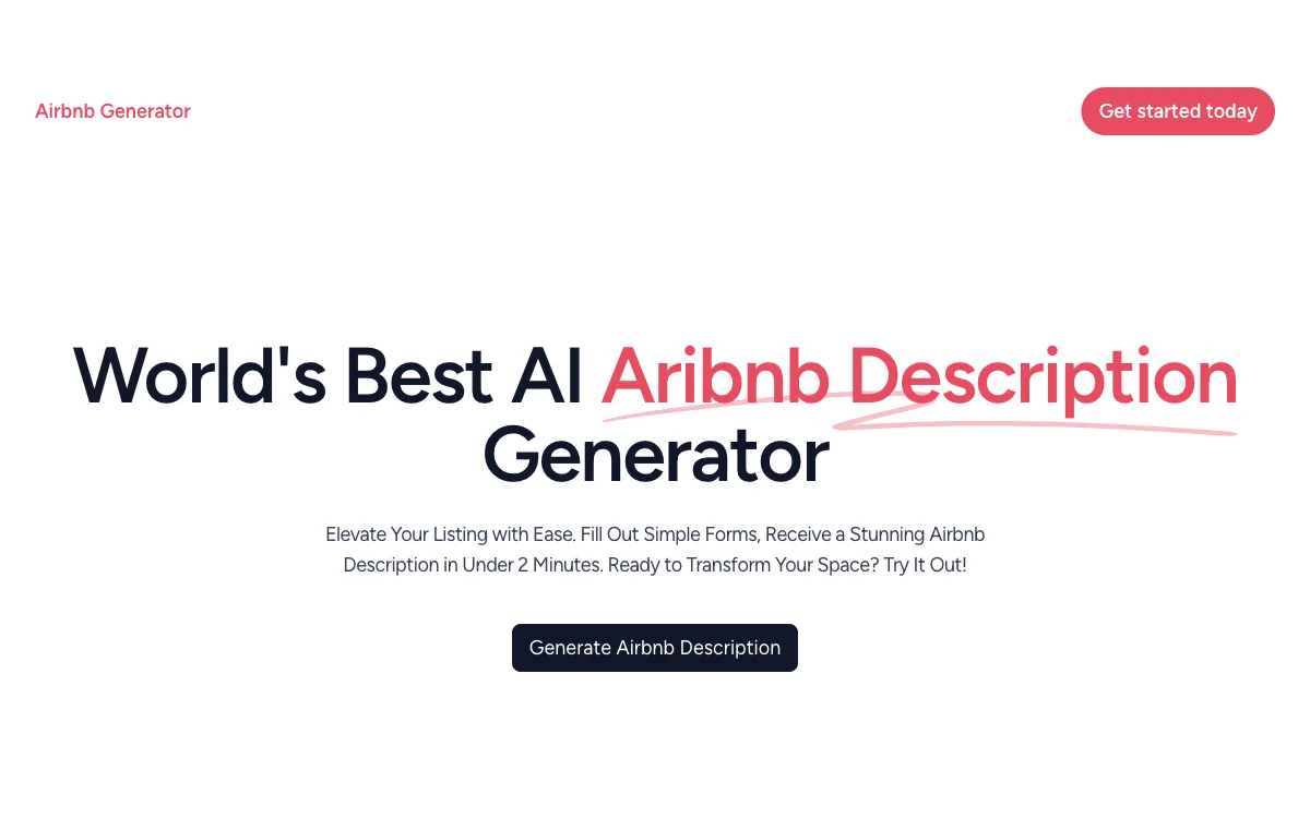 Airbnb Generator: Tạo mô tả Airbnb ấn tượng và hiệu quả