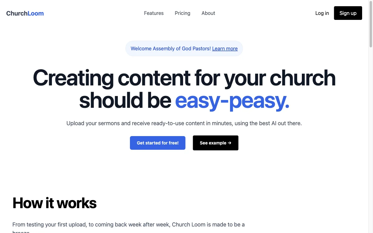 Church Loom: AI-Powered Content Creation for Churches