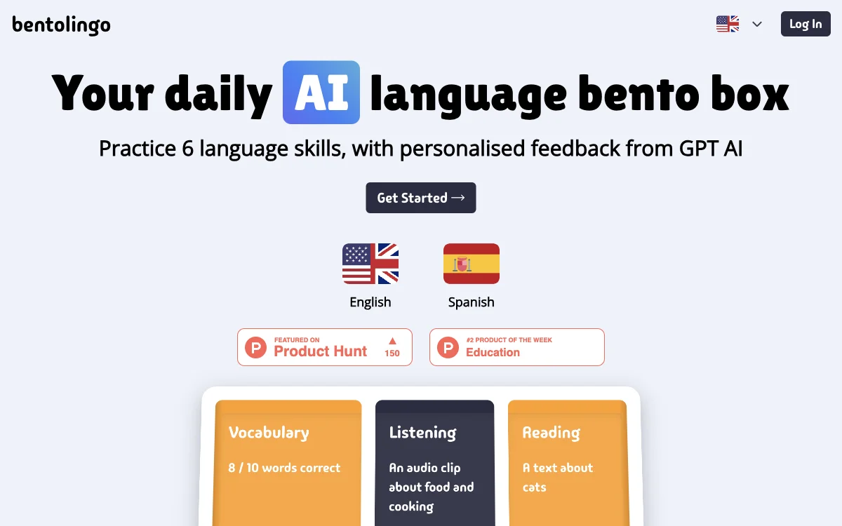 bentolingo：借助AI打造的每日语言学习便当盒